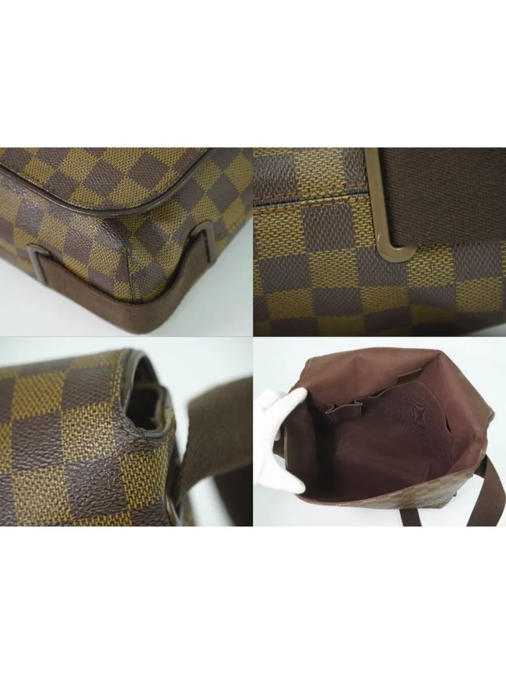 Louis Vuitton LV Brooklyn MM Damier Ebene Shoulder Bag Brown
